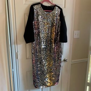 Variegated Flip Sequin BodyCon sheath dress